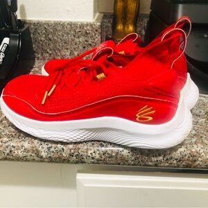 Under Armour Red and White Sneakers
